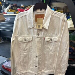 Levi’s white denim jacket